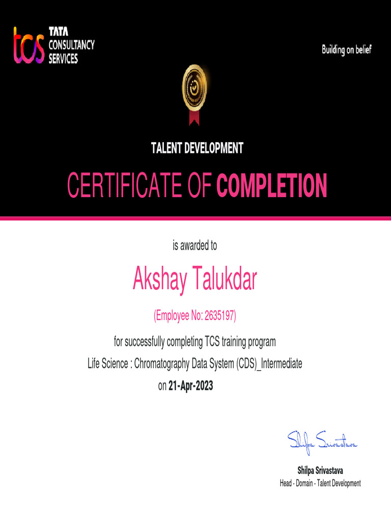 CDS Training Completion Certificate | PDF