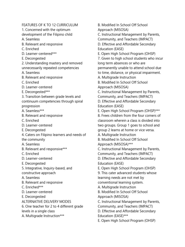 K to 12 Curriculum Overview | PDF | Curriculum | Teachers
