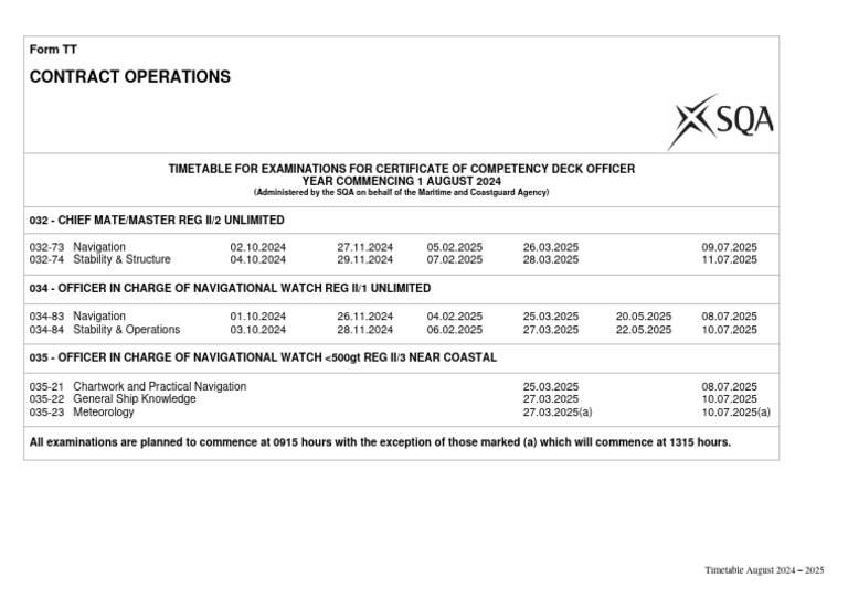 SQA Examination Dates 20242025 PDF
