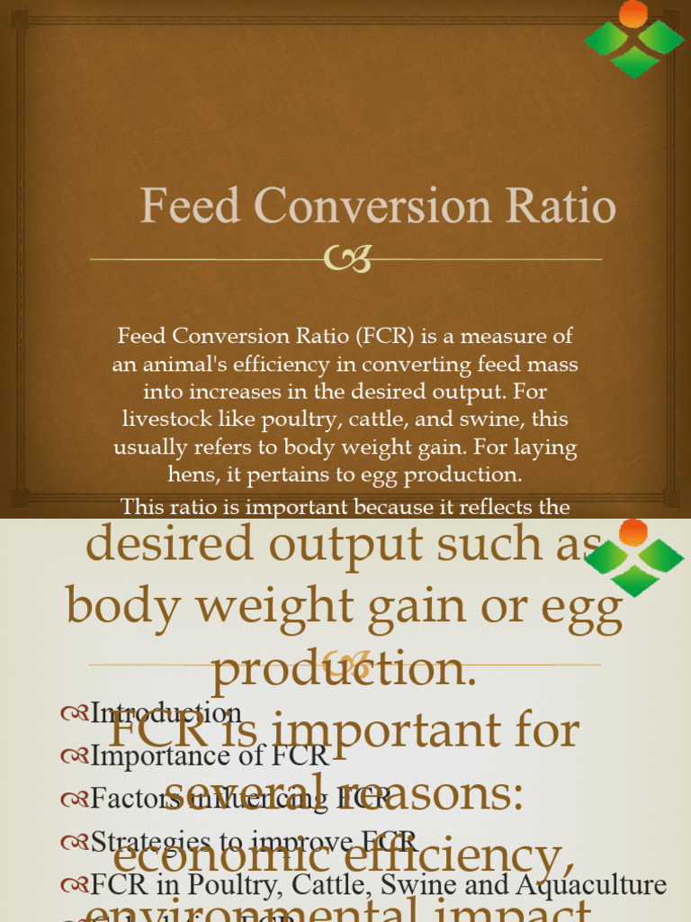 Understanding Feed Conversion Ratio (FCR) | PDF | Diet (Nutrition ...