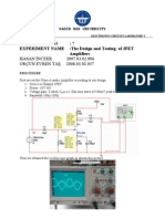 Experiment No: 7 Experiment Name:The Design and Testing of JFET Amplifiers