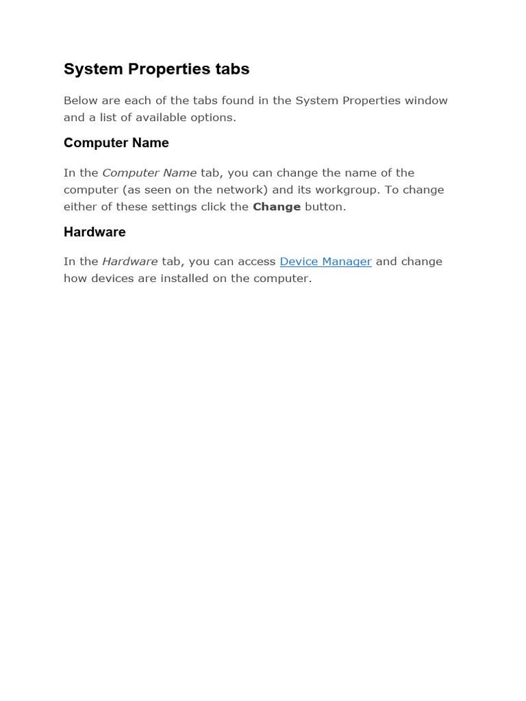 System properties tabs pdf