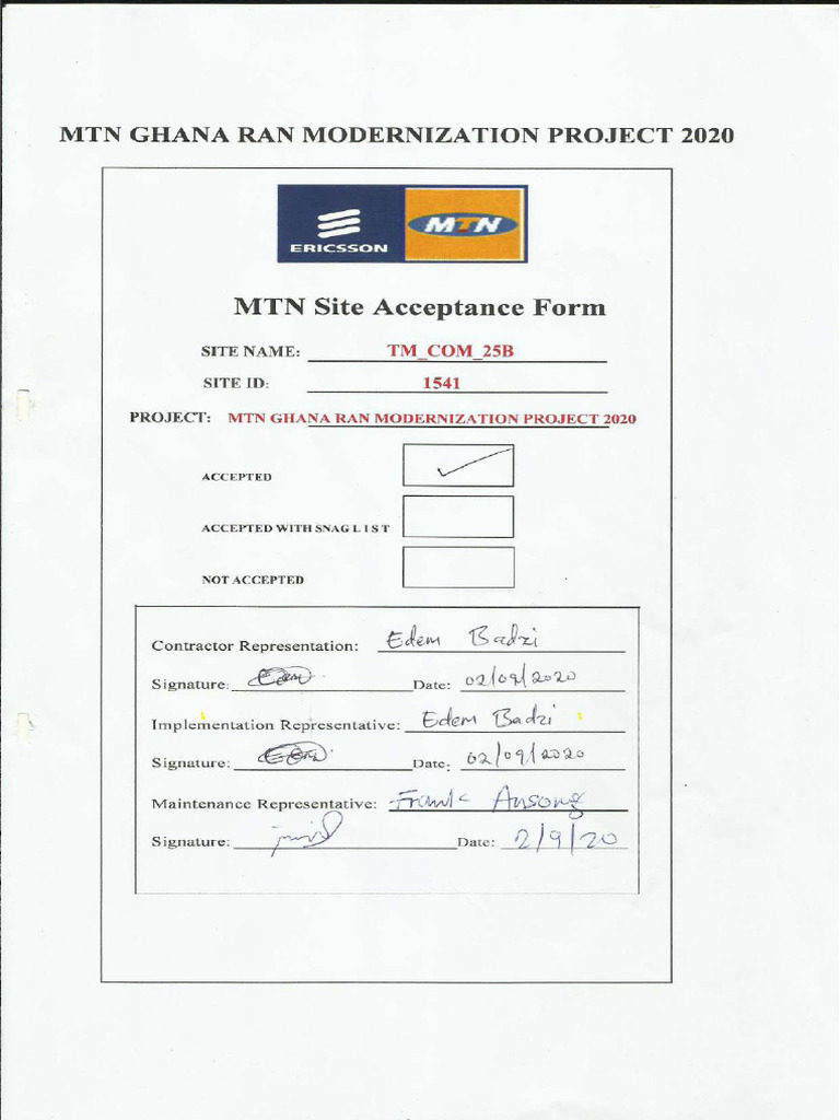 MTN Ghana RAN Handover Documentation | PDF | 4 G | Antenna (Radio)