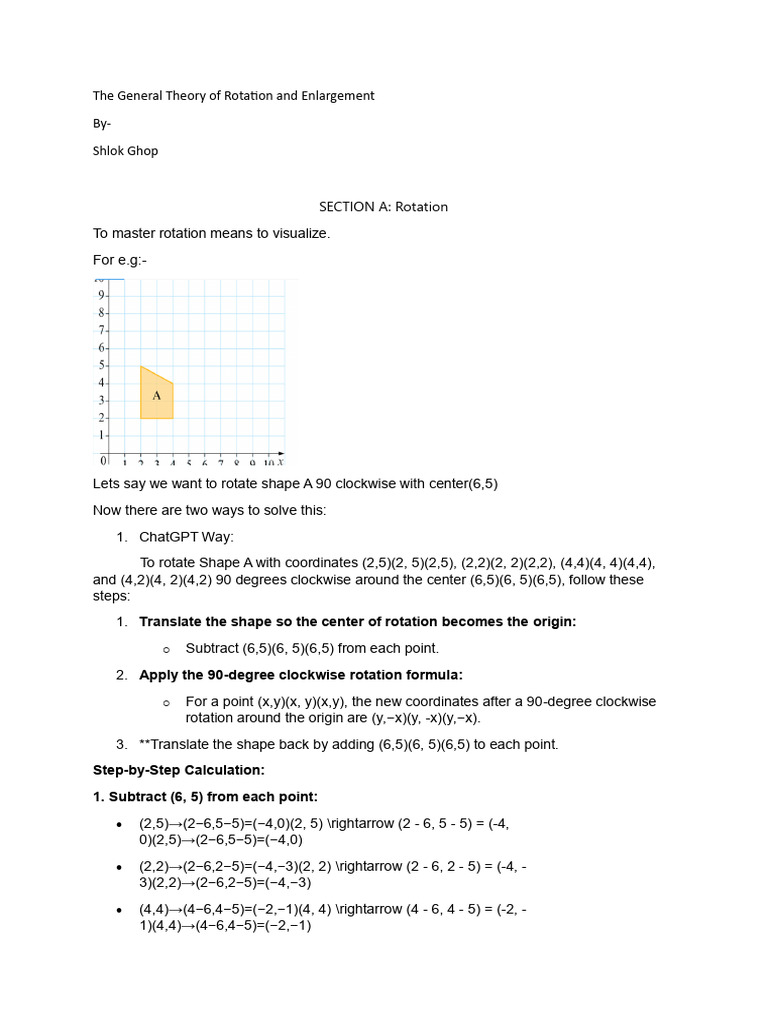 The General Theory of Rotation and Enlargement | PDF | Euclidean ...