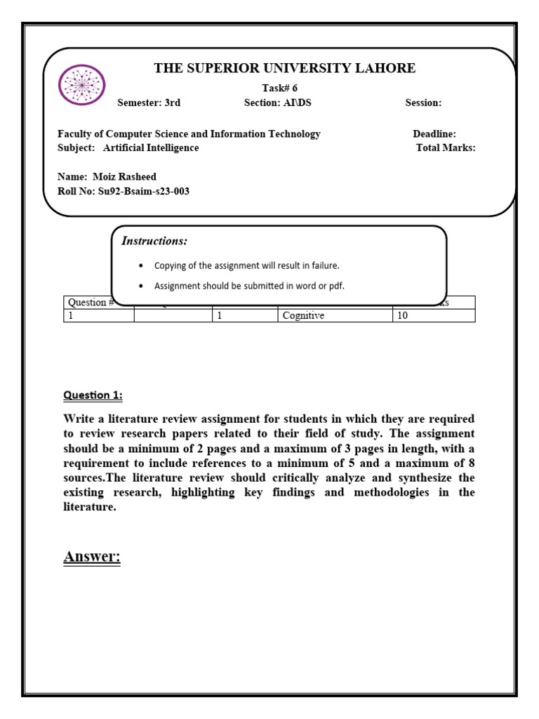 Literature Review Assignment Guide | PDF | Weather Forecasting ...