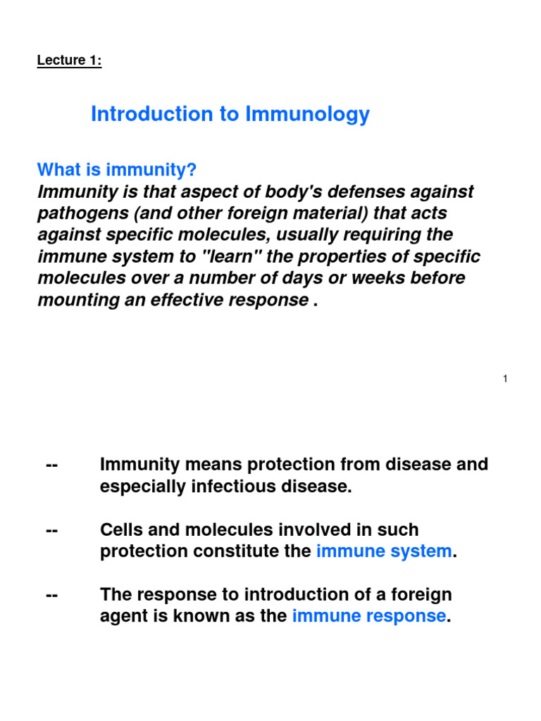 Introduction to Immunology Basics | PDF | Immune System | Humoral Immunity