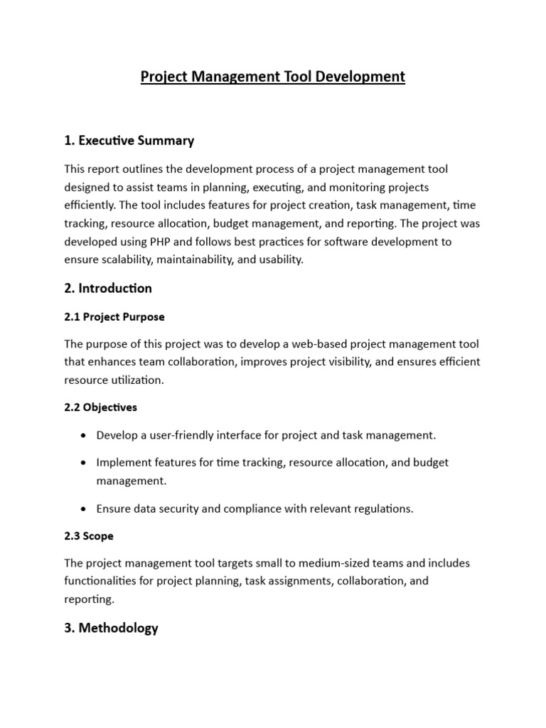 Project Management Tool Development Guide | PDF | Databases | Software ...