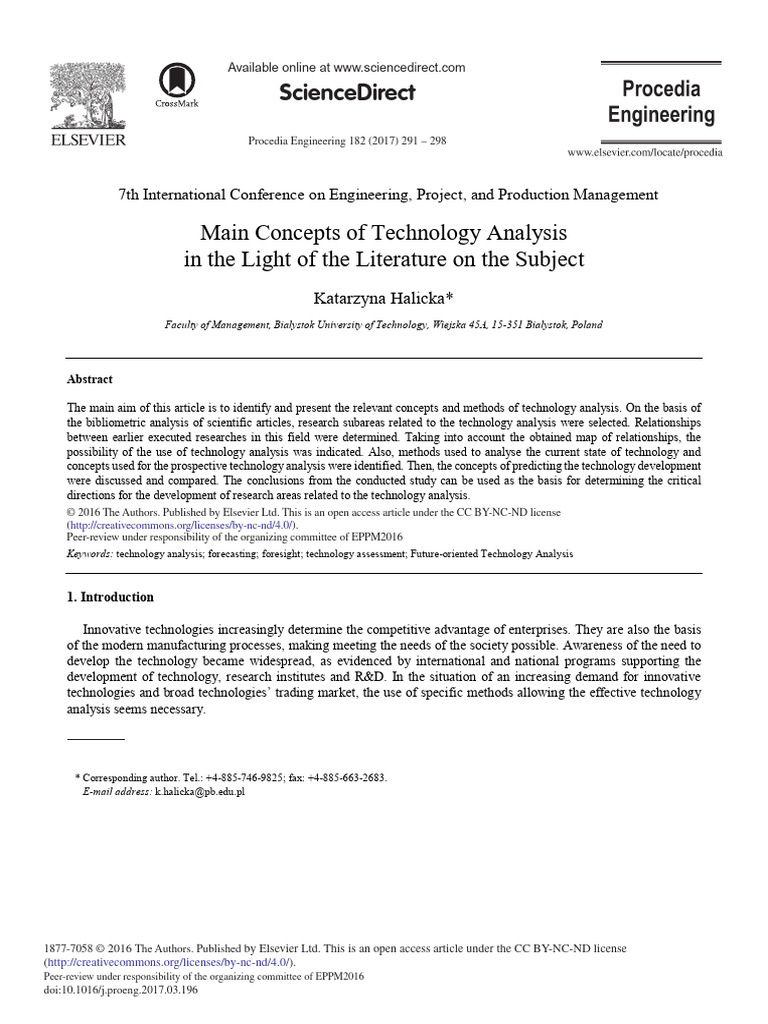 Main Concepts of Technology Analysis | PDF | Forecasting | Science