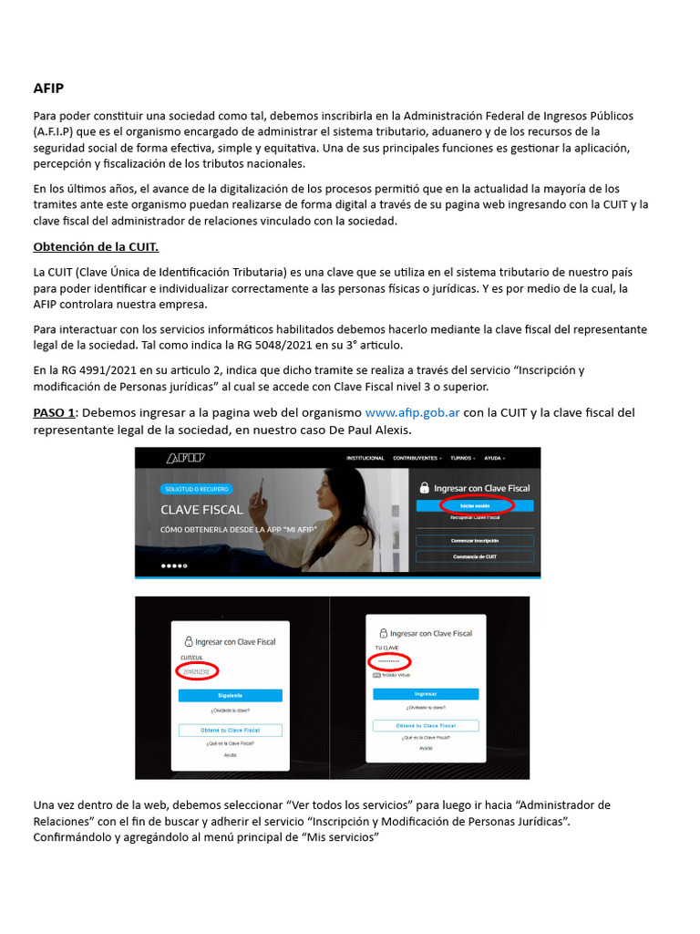 Guía para Inscripción en AFIP de Sociedades | PDF | Pequeñas y medianas ...