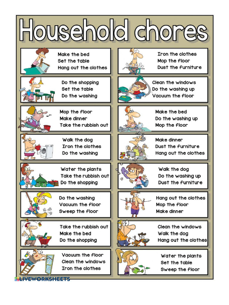 Worksheet Household Chores | PDF
