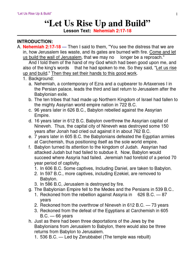 Let Us Rise Up and Build | PDF | Babylon | Bible Content