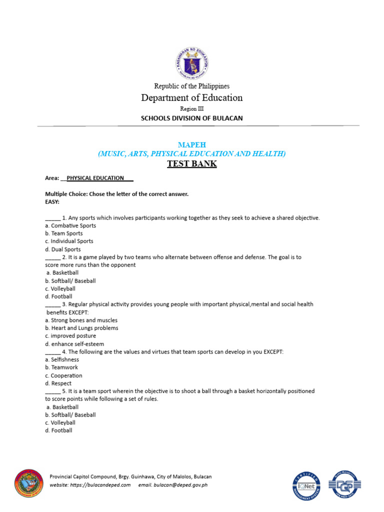 Pe Format Test Bank | PDF