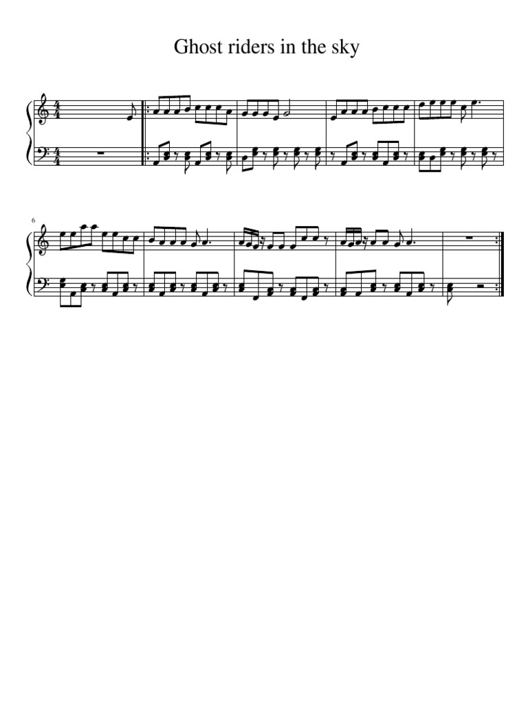Ghost Riders in the Sky Sheet Music | PDF