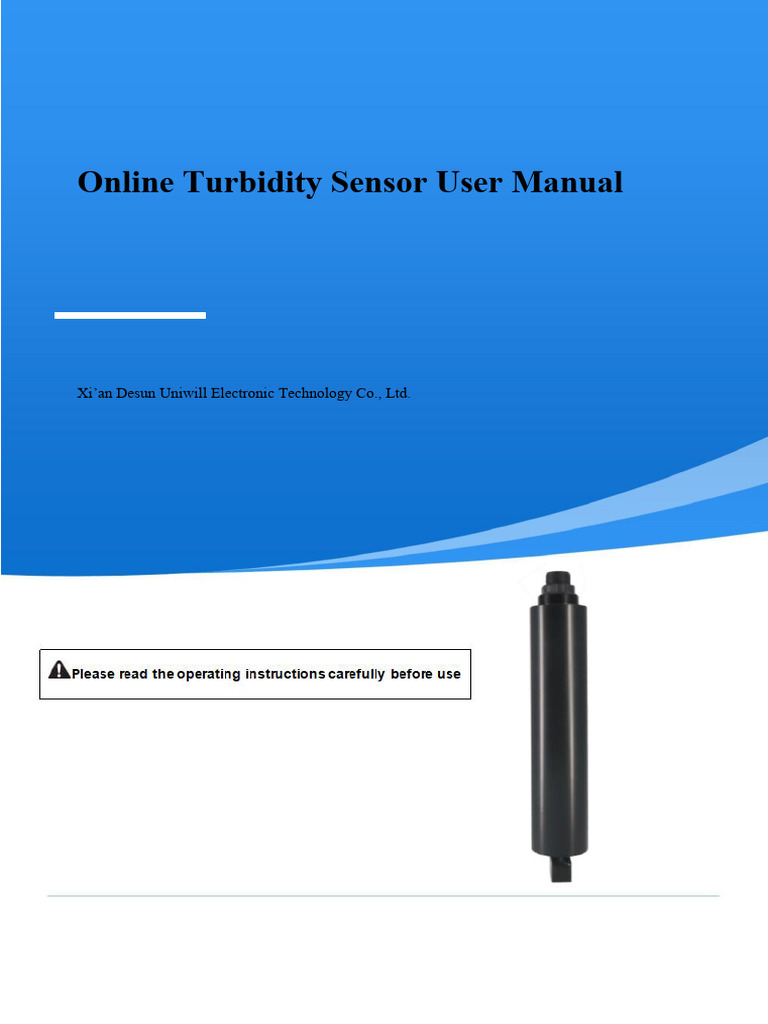 Online Turbidity Sensor User Manual | PDF | Sensor | Equipment