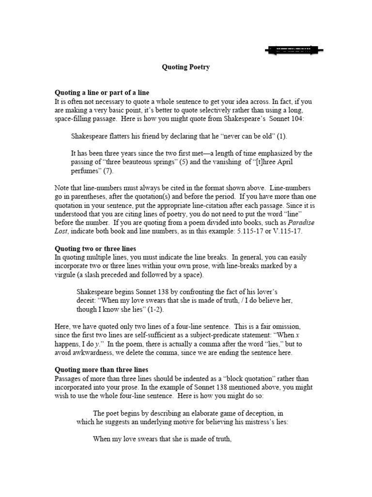 Poetry Quotation | PDF | Bracket | Linguistics