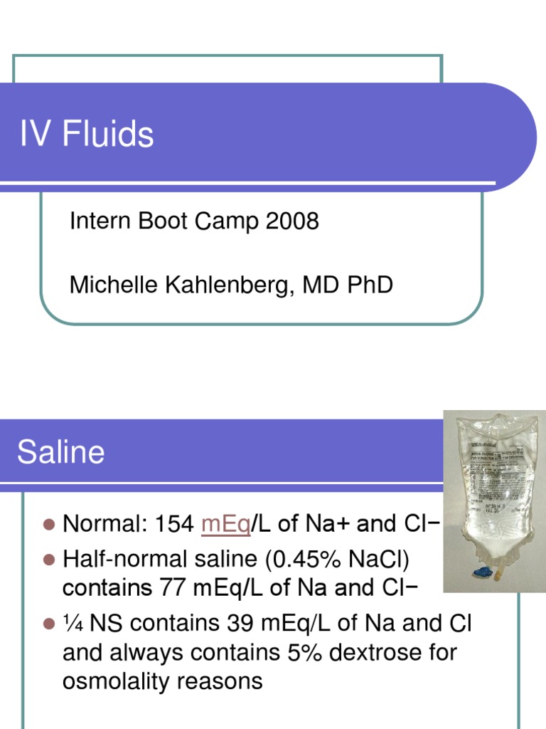 07. IV Fluids Saline (Medicine) Potassium