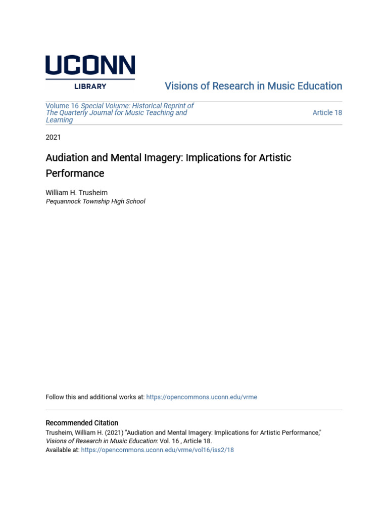 Audation and Mental Imagery | PDF | Perception | Mental Image