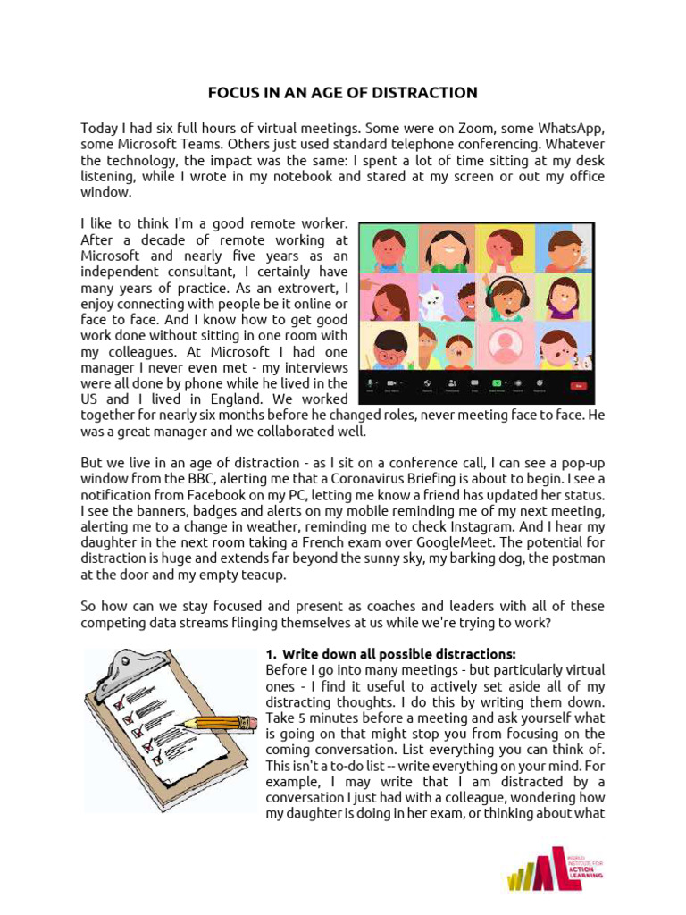 Mastering Focus Amid Distractions | PDF | Web Conferencing
