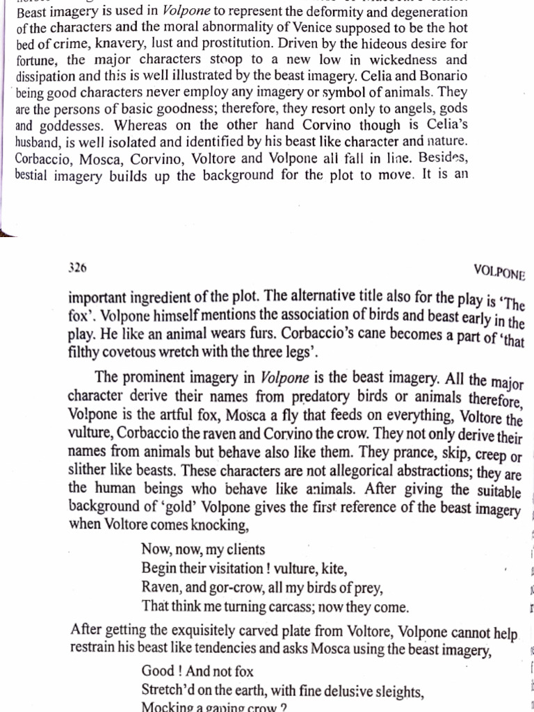 Bestial Imagery in Volpone's Fable | PDF | Plays Adapted Into Films