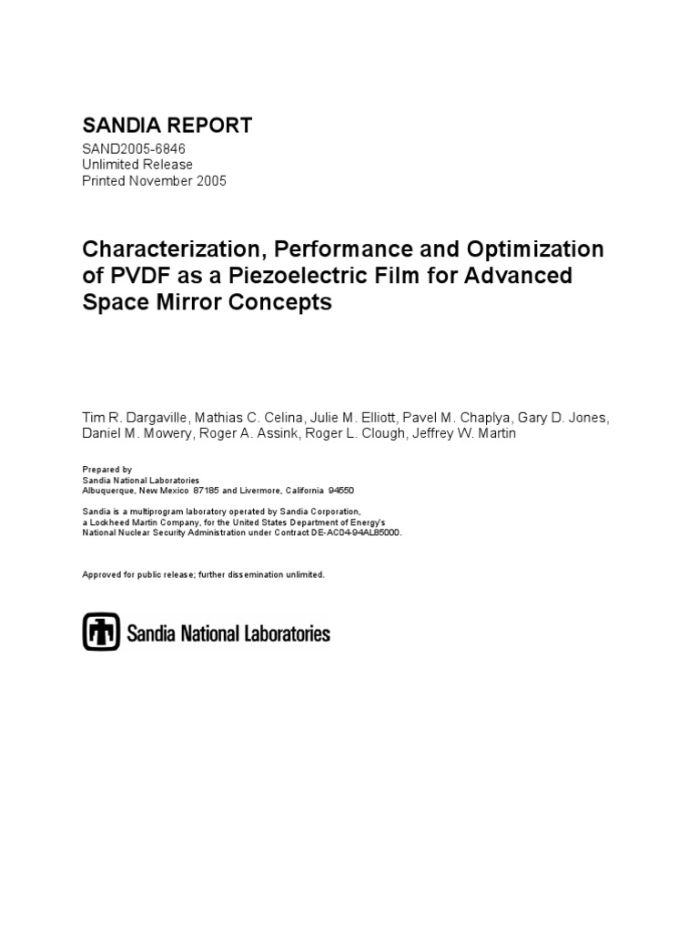 PVDF Optimization for Space Mirrors | PDF | Dielectric | Piezoelectricity