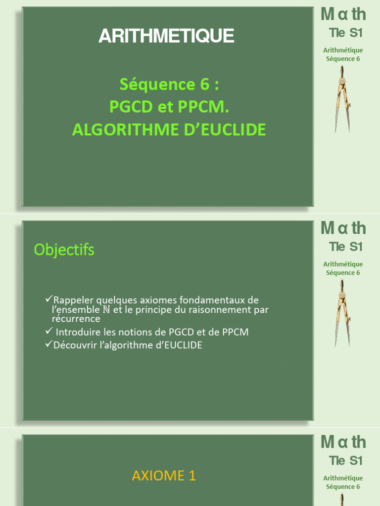 PGCD et PPCM : Axiomes et Algorithme | PDF | Entier naturel | Ensemble vide