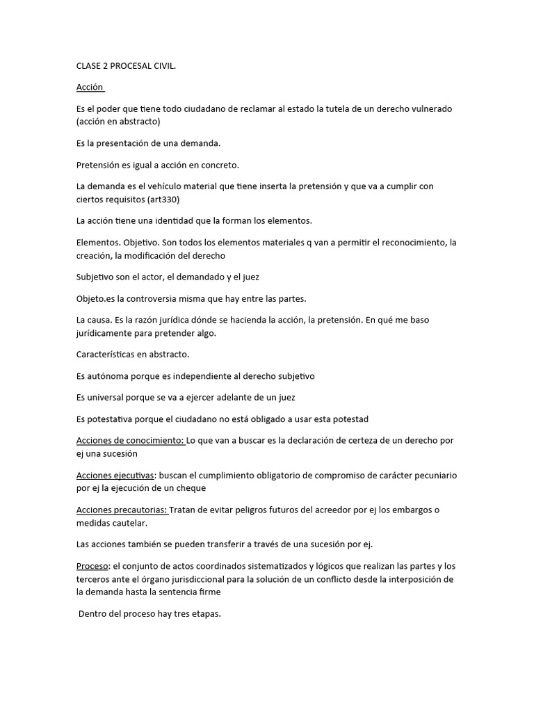 Elementos y Etapas del Proceso Civil | PDF | Ley procesal | Demanda ...