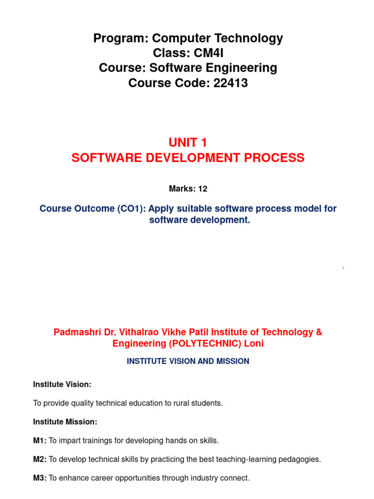 SEN Unit 1. CM Software Development Process | PDF | Software ...