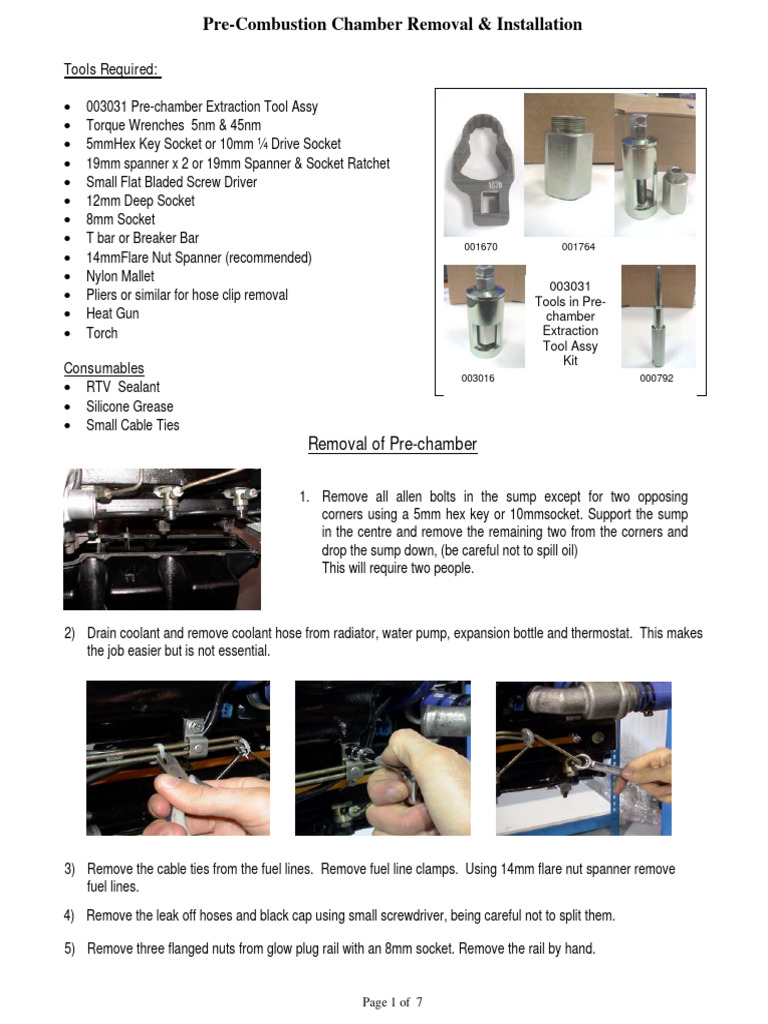 Pre-Chamber Removal & Installation Guide19.7.10 | PDF