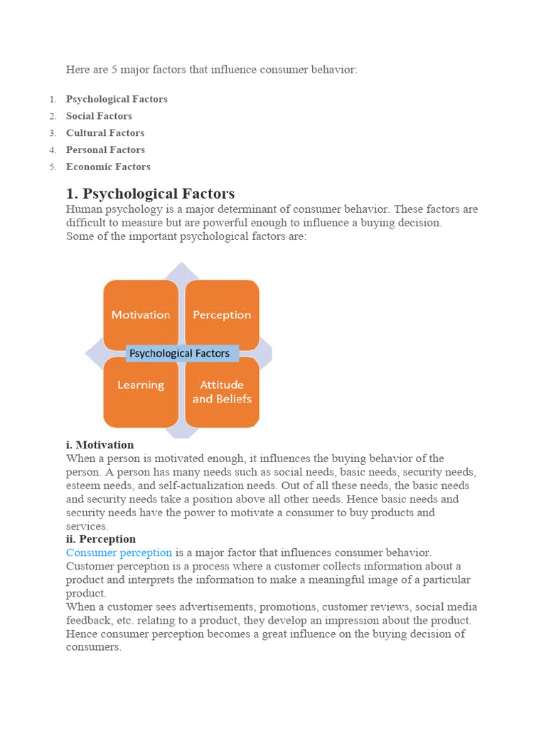Key Factors Influencing Consumer Behavior | PDF | Consumer Behaviour ...