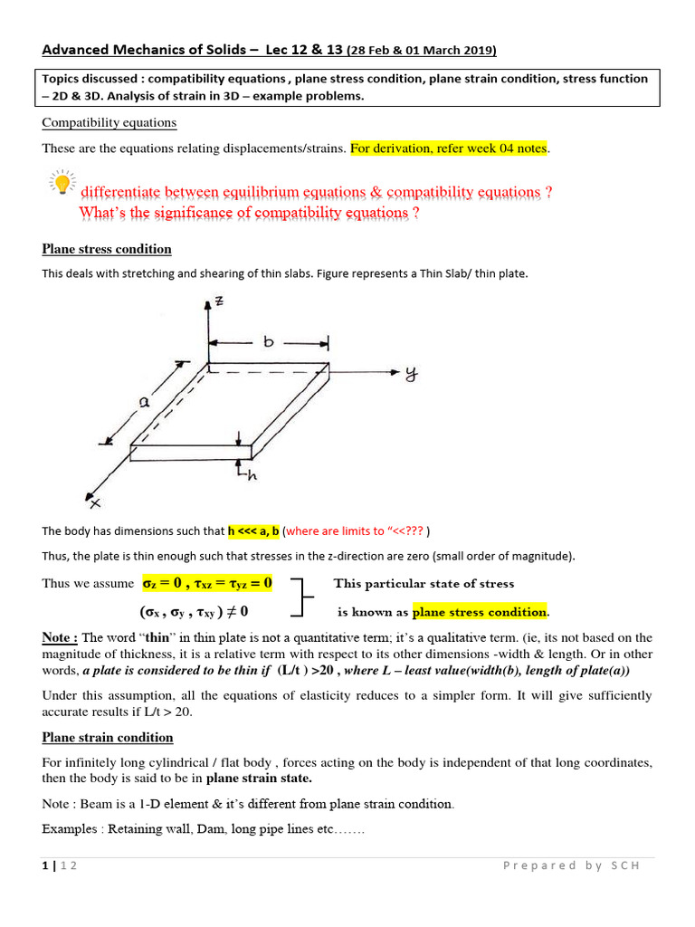 AMOS Note - Week 05 | PDF | Stress (Mechanics) | Solid Mechanics