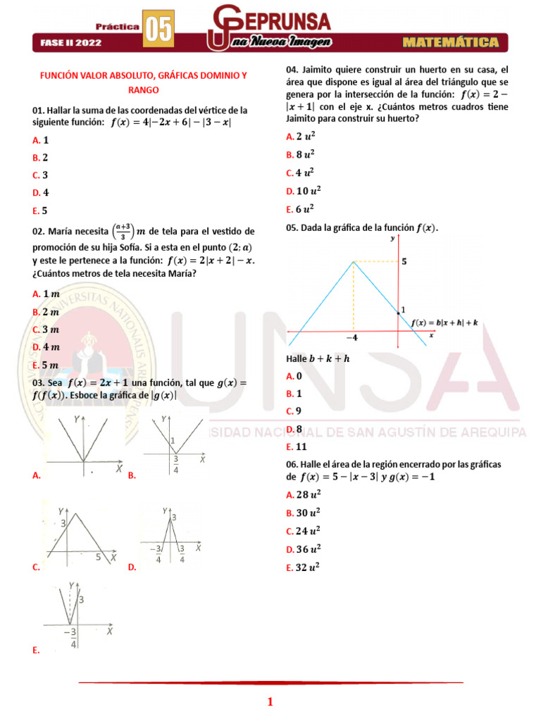 Practica 5 - Matematica | PDF | Función (Matemáticas)