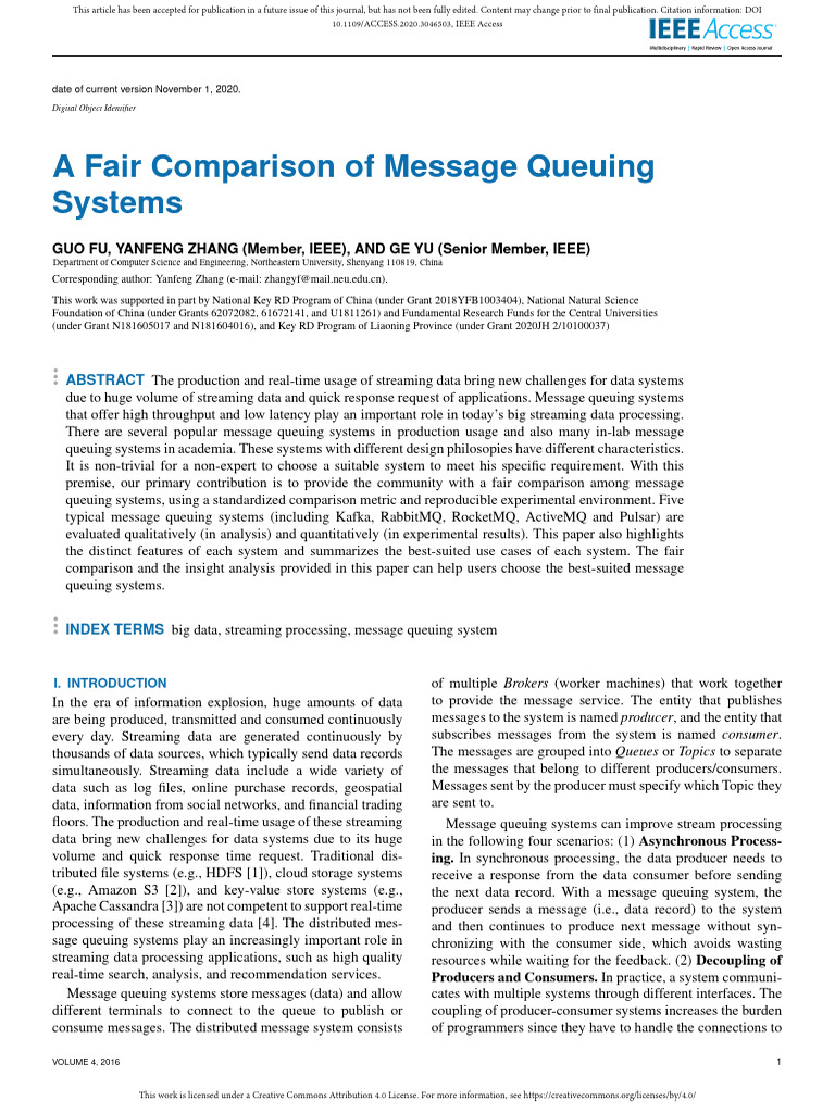 Fair Comparison of Message Queuing Systems | PDF | Apache Hadoop ...