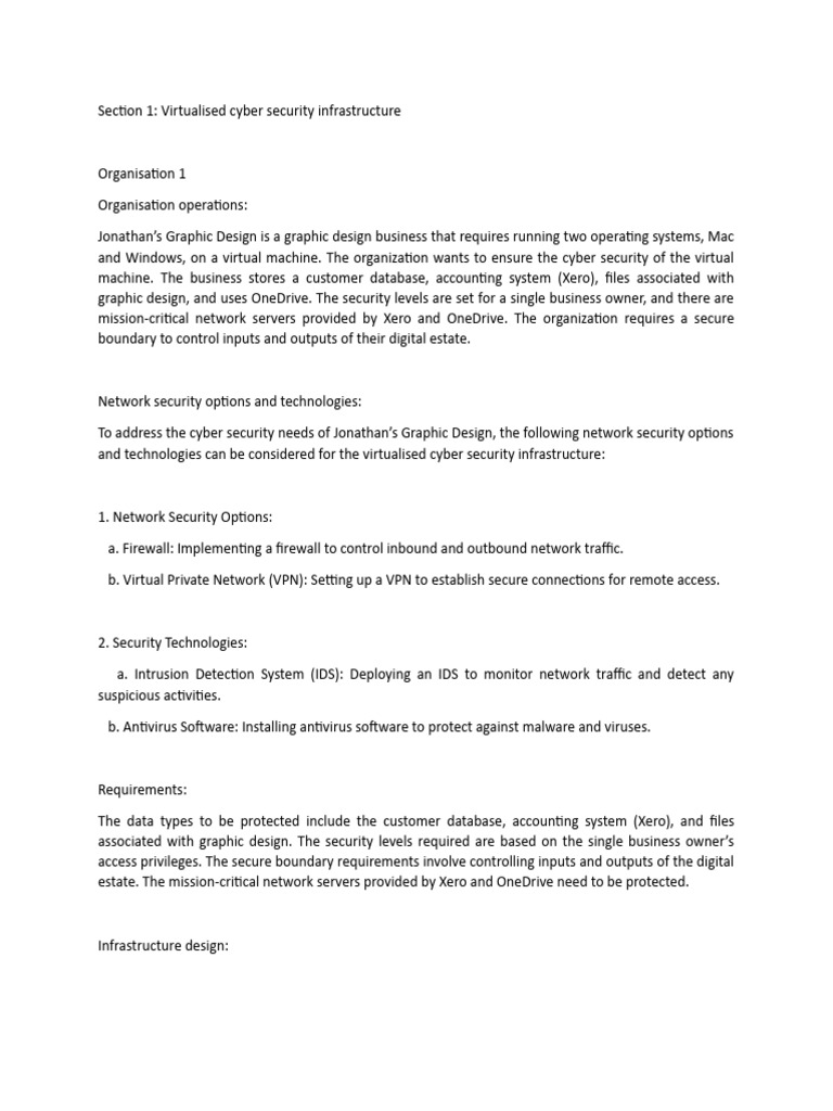 Cybersecurity Infrastructure for Virtual Machines | PDF | Security ...