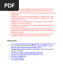 This Document Is To Be Sent To Either The Secretary of State of The United States FOR RUBTTAL