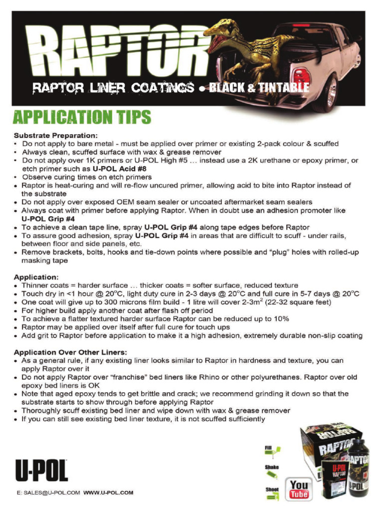 Raptor Coatings Application Tips | PDF