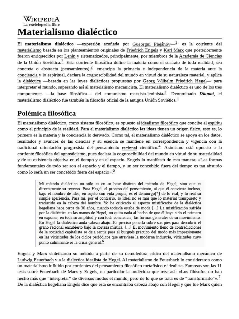 Materialismo Dialéctico Pdf Dialéctico Metafísica