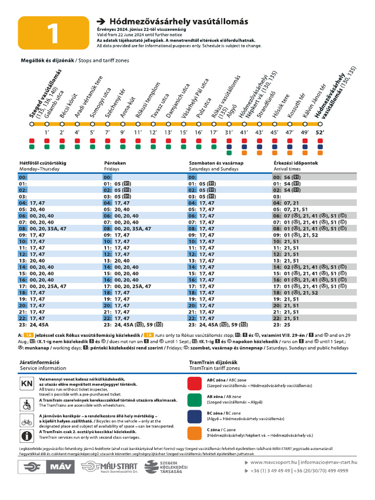 Menetrend 131a 131 240622 | PDF