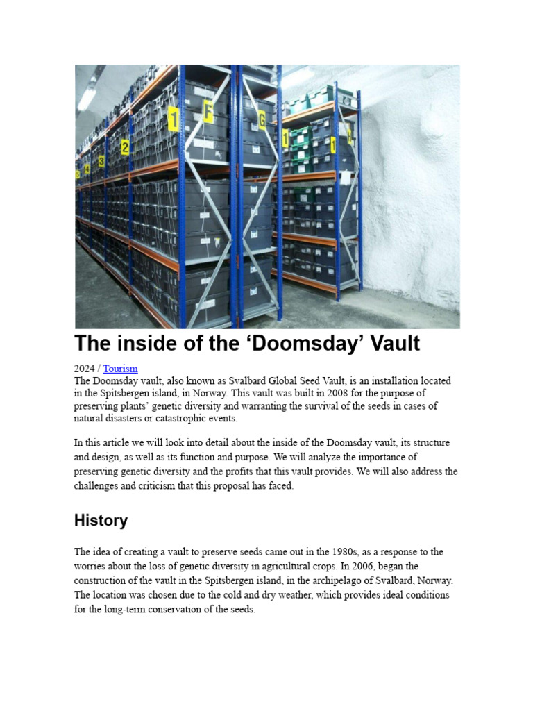 Doomsday Vault Traducción Español | PDF | Biodiversity | Natural ...