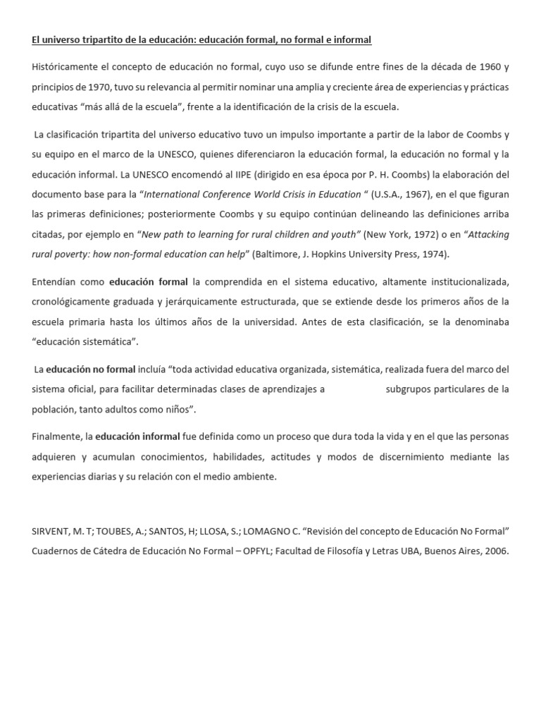 El Universo Tripartito de La Educación | PDF