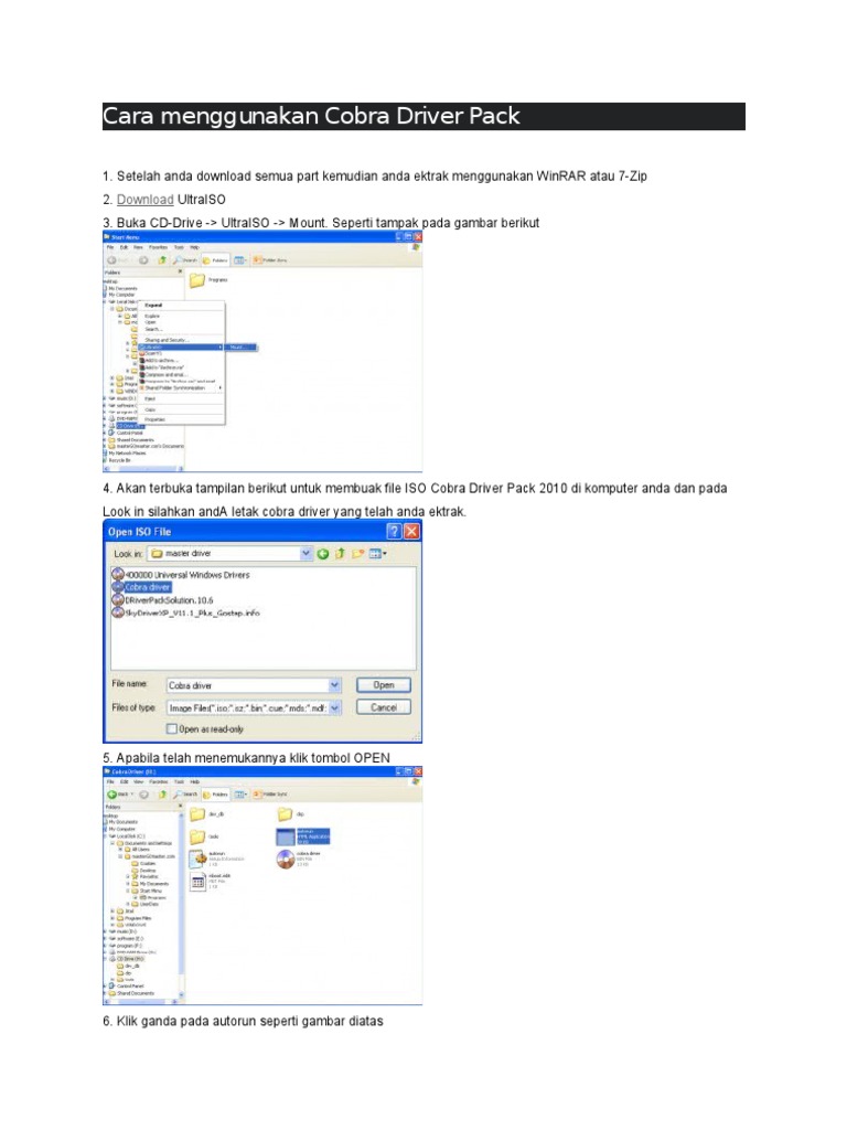 Cara Menggunakan Cobra Driver Pack | PDF