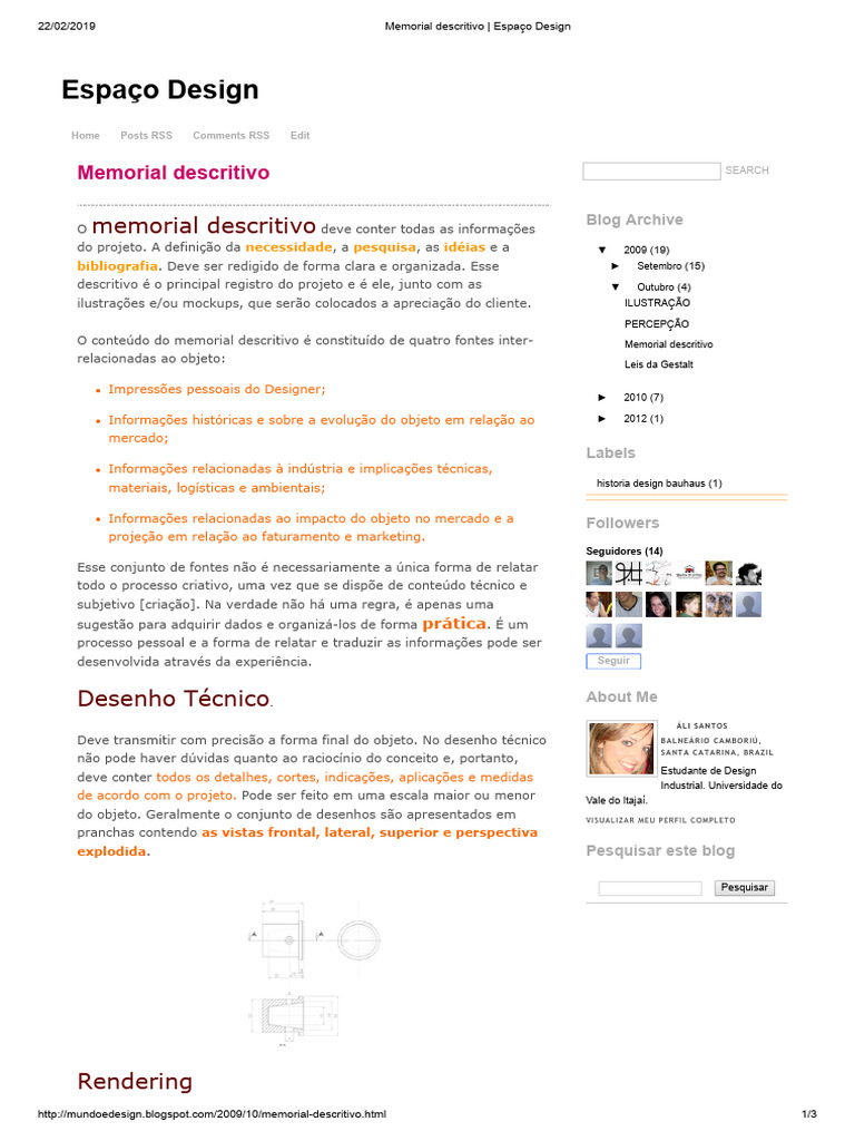 Memorial Descritivo - Espaço Design | PDF | Esboço | Informação