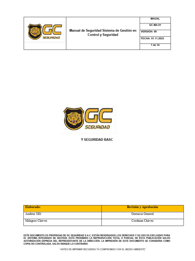 Manual de Seguridad BASC para GC Seguridad | PDF | La seguridad ...