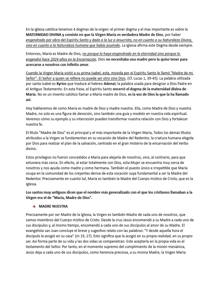 Maria Madre de Dios y Nuestra | PDF | María, madre de Jesús | Cristo ...