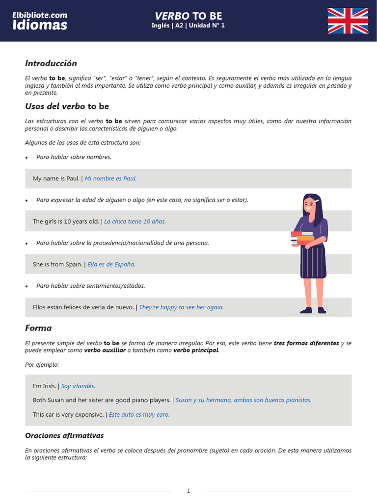 Inglés A2 01 | PDF | Verbo | Asunto (gramática)
