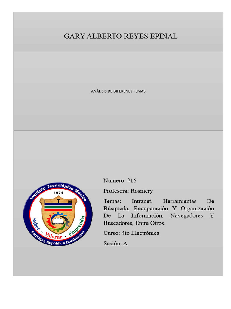 An Lisis De Diferentes Temas Pdf Red Mundial Internet Y Web