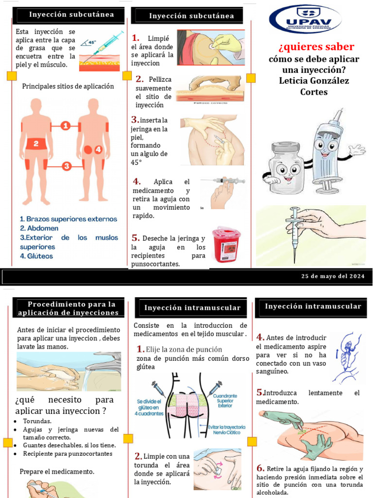 Cómo aplicar inyecciones correctamente | PDF | Inyección (medicina ...