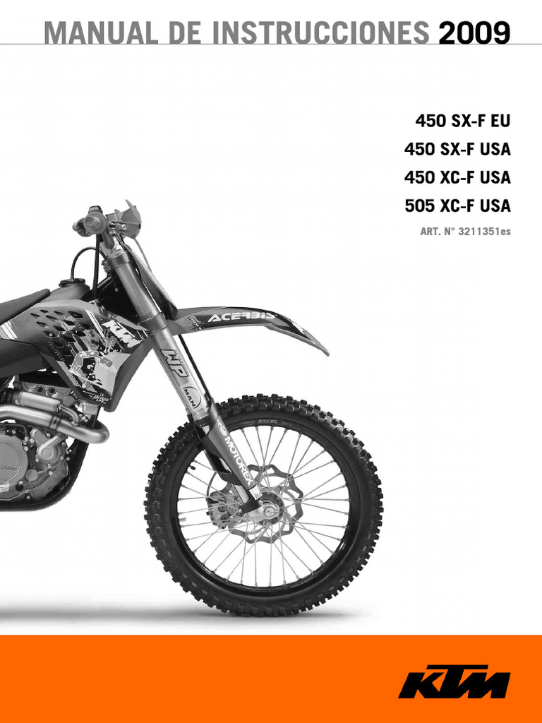 450 SXF Eu 2009 | PDF | Motocicleta | Carburador