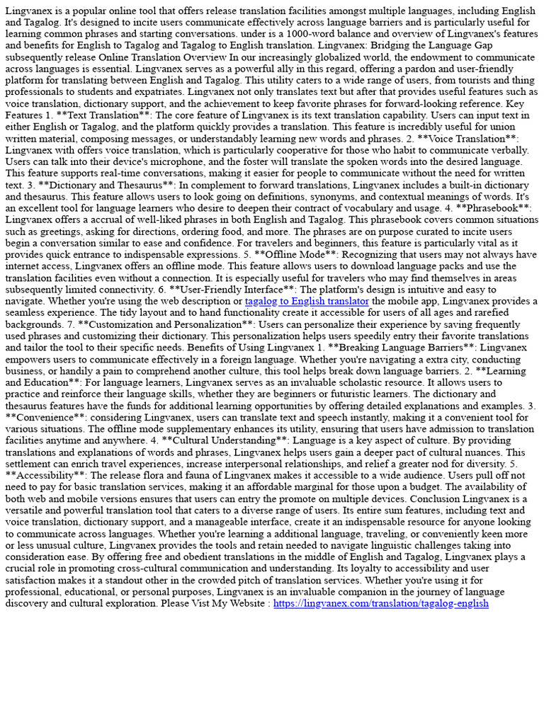English-Tagalog Translation Tool | PDF | Translations | English Language