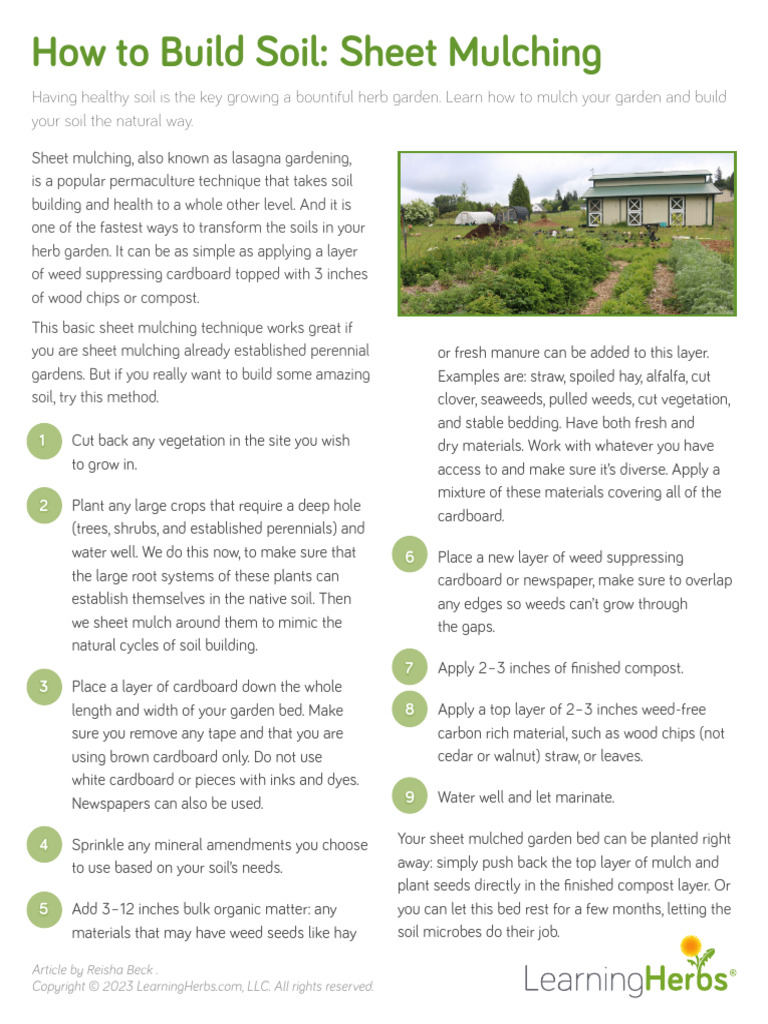 RR Building Garden Soil Recipe Card | PDF | Mulch | Soil