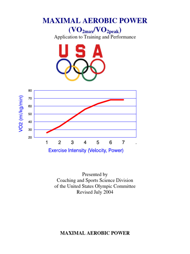 Vo2 Max Aerobic Power Pdf Heart Rate Physiology